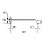 Grohe, Rainshower Zuhanykar zuhanyrendszerekhez 42,2 cm, 26145000