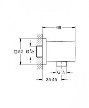 Grohe Euphoria Cube fali csatlakoz knyk 27704000