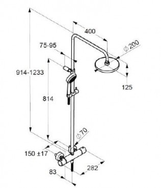 Kludi, Logo, Thermostat Dual Shower System zuhanyrendszer 6809505-00