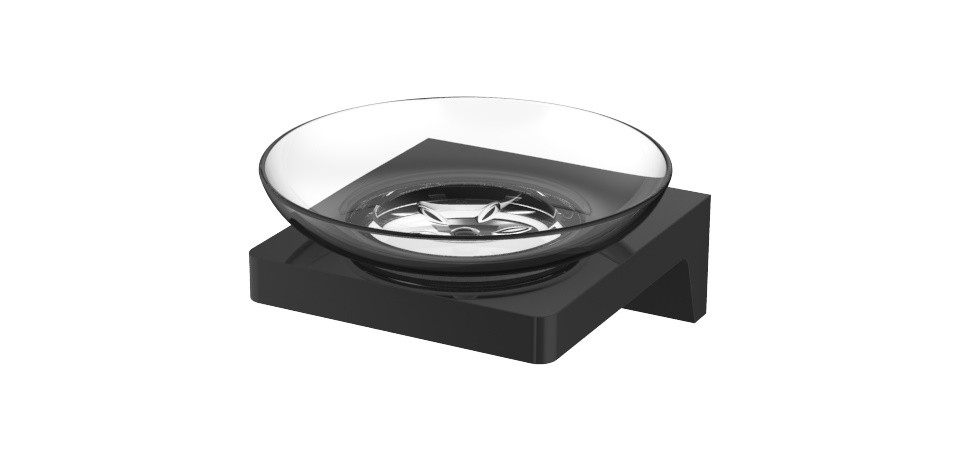 Wellis, Mamba, szappantart�, fali, matt fekete, WE00111 I.o.