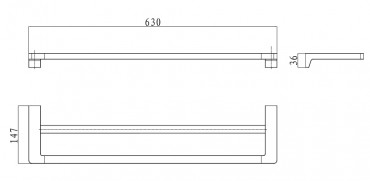 Trlkztart, Wellis, Mamba WE00117, dupla, matt fekete, 60 cm