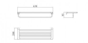 Trlkztart, Wellis, Mamba WE00118, polc, matt fekete, 60 cm