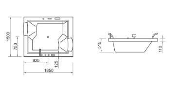 Wellis, Nera Maxi E-Drive Hydro kdszett 185*150*72 cm, I.o.