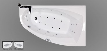 Wellis, Matana E-Max hidromassz�zs k�d, csapteleppel, 160x100x60 cm
