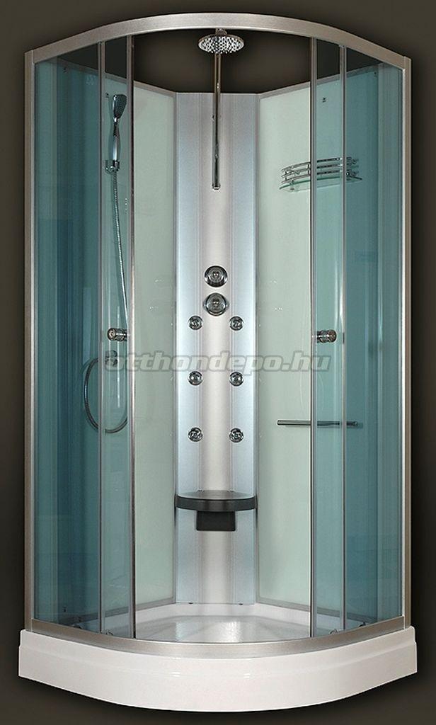 Sanimix, Ãves hidromasszázs zuhanykabin üveg hátfallal 90x90x210 ...