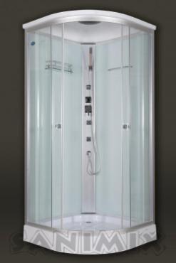 Zuhanykabin, Sanimix, 22.1032 ves, hidromasszzs, fehr htfallal 90x90 cm