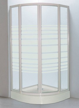HTB, komplett zuhanykabin tlcval s szifonnal, ves, 80x80, cskos veg, fehr keret, 5 mm (8130 stripe)