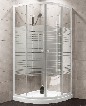 HTB, Zuhanykabin, �ves, t�lc�val �s szifonnal, cs�kos �veg, feh�r keret, 90x90 cm, 5 mm, 8120 stripe, 22.1502
