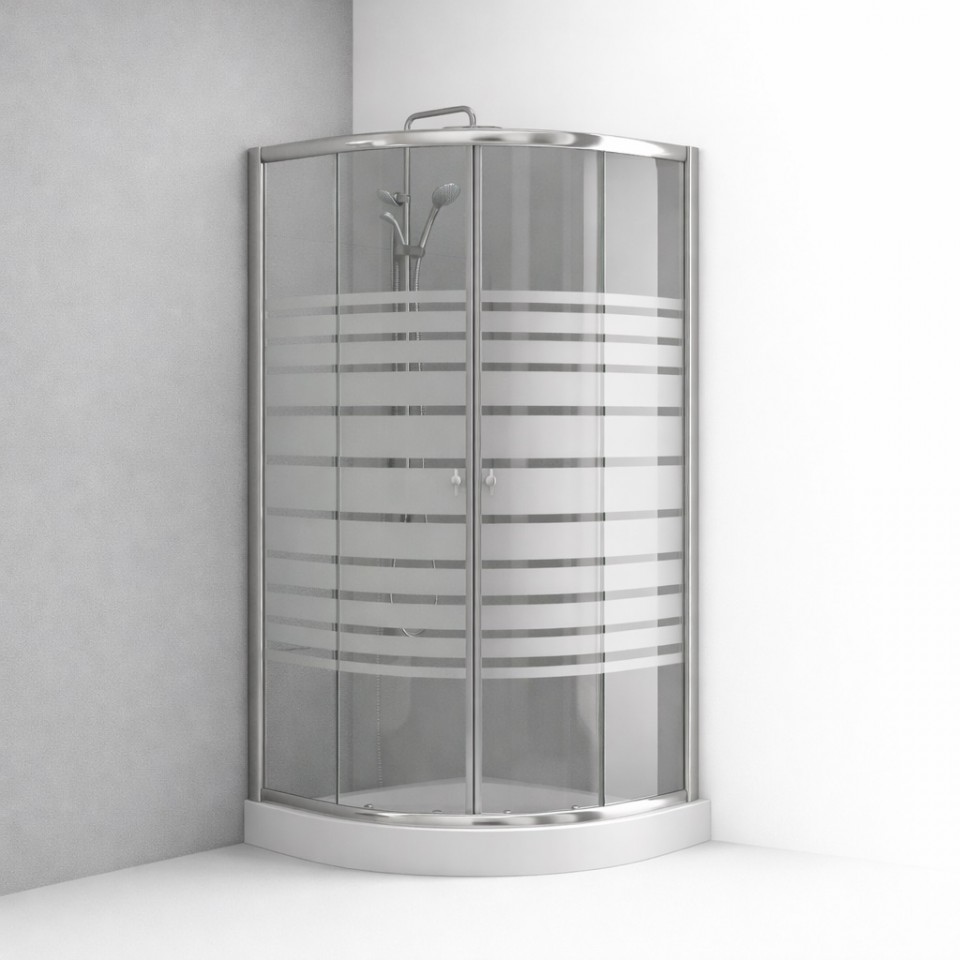 HTB, Murano, Zuhanykabin, �ves, t�lc�val �s szifonnal, cs�kos �veg, kr�m keret, 90x90 cm,  5 mm (8120 stripe), BHS