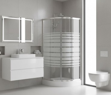 HTB, Murano, Zuhanykabin, �ves, t�lc�val �s szifonnal, cs�kos �veg, kr�m keret, 90x90 cm,  5 mm (8120 stripe), BHS