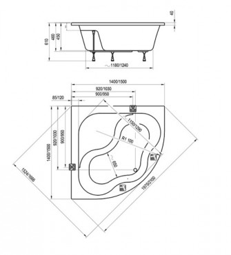 Ravak, Gentiana sarokk�d, 150x150 cm CG01000000
