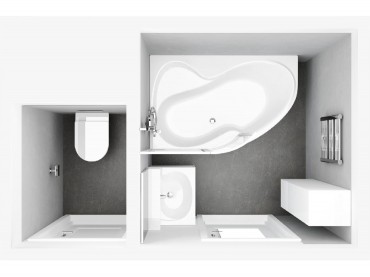 Ravak, Rosa 95 aszimmetrikus k�d, 150x95 cm