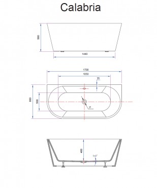 Wellis,MyLine Calabria akril trkd, 170*80*58 cm