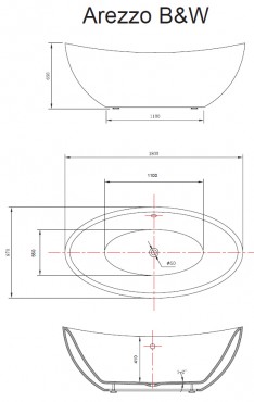 Wellis,MyLine Arezzo white akril trkd, 180*87*65 cm