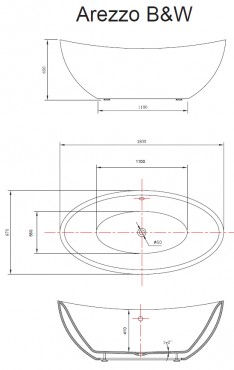 Wellis,MyLine Arezzo Black akril trkd, 180*87*65 cm