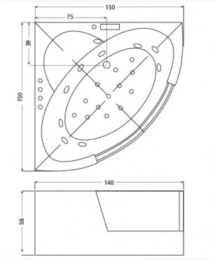 Wellis, Tivoli E-Drive hidromasszzs kd, Flippel csapteleppel, 150x150x58 cm