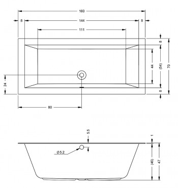 Riho, Lugo, egyenes k�d, 160x70 cm, B138001005