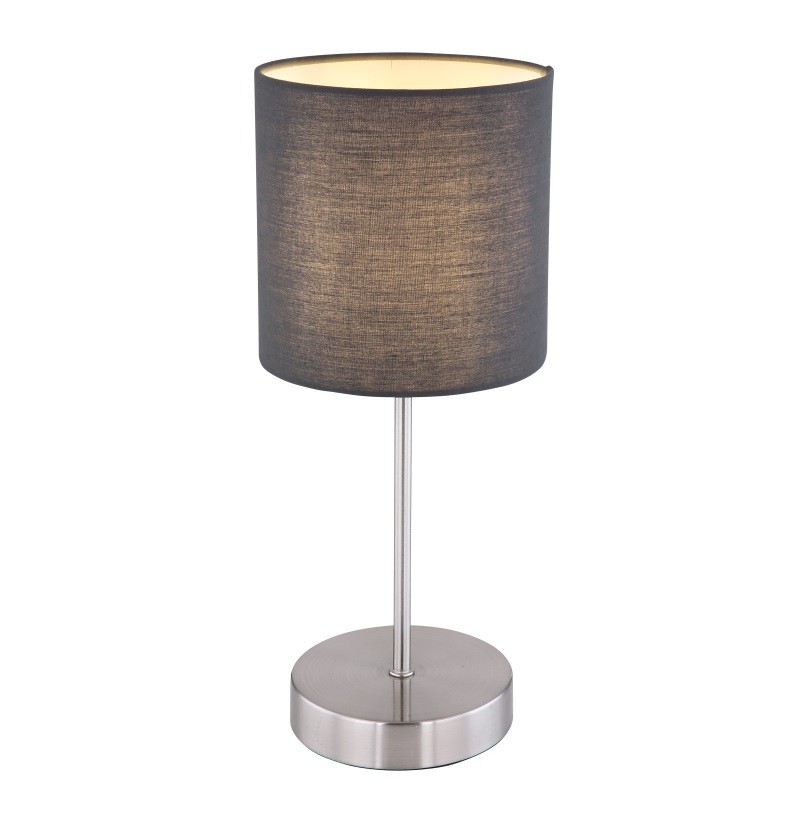 Globo, Sanna, Asztali lmpa, nikkel-matt fm, antracit szn textil bra, 15585T