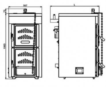 Hunor, SP 6 tagos szilrdtzels ntttvas kazn, 30 kW