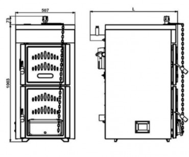 Hunor, SP 5 tagos szilrdtzels ntttvas kazn, 25 kW