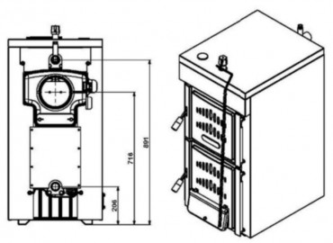 Hunor, SP 4 tagos szilrdtzels ntttvas kazn, 20 kW