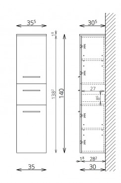 Frdszobabtor, tBoss, Kami fali szekrny F140 2A 1F