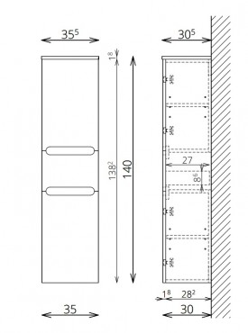 Frdszobabtor, tBoss, Lima fali szekrny F140 2A 1F