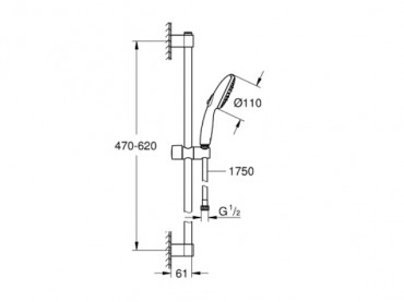 Grohe, Tempesta 110 zuhanyszett 600 mm, 27598003