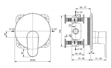 Ideal Standard, Cerafine O falsk alatti zuhanycsaptelep, krm, A7349AA