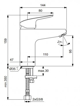 Ideal Standard, Ceraflex mosd csaptelep, krm, B1714AA