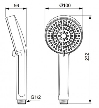 Ideal Standard, Alu+ kzi zuhany, ezst, BD580SI