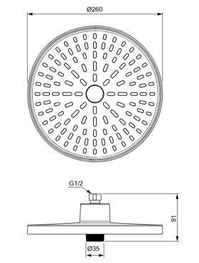 Ideal Standard, Idealrain Alu+ zuhanyfej, fekete, BD581XG