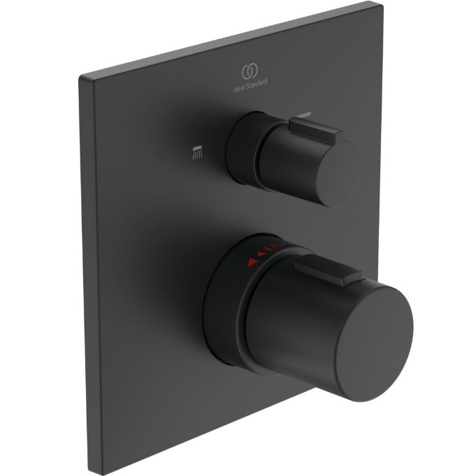 Ideal Standard, Ceratherm C100 fals�k alatti termoszt�tos k�d �s zuhany csaptelep, fekete, A7522XG