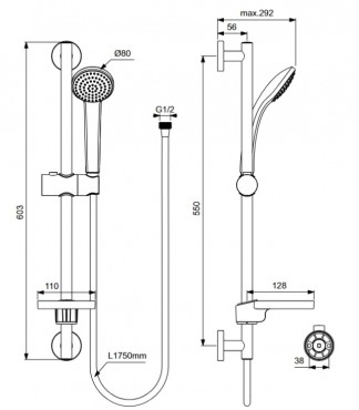 Ideal Standard, Idealrain S1 zuhanyszett, krm, B9501AA