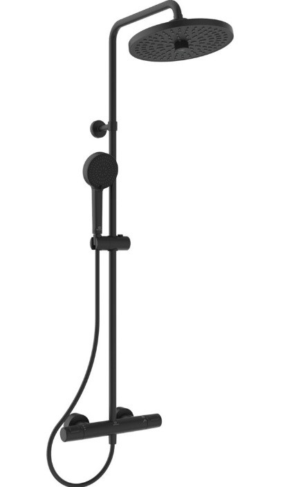 Ideal Standard, Ceratherm T25+ termoszttos zuhanyrendszer, fekete, A7210XG