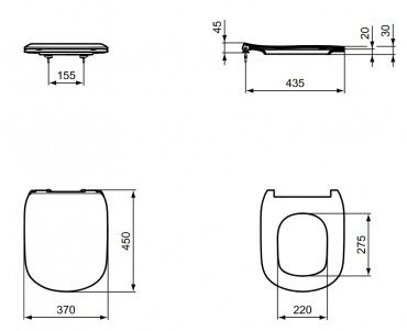 Ideal Standard, Tesi Slim WC lke, lass zrds, fehr, T352701