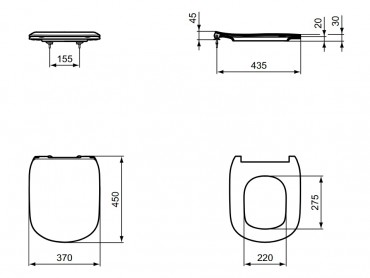 Ideal Standard, Tesi Slim WC lke, fehr, T352801