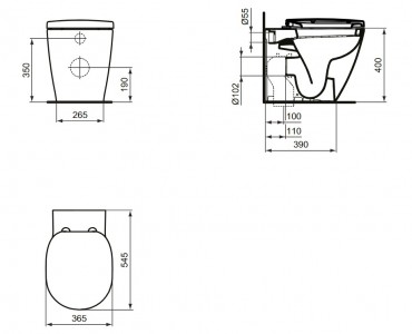 Ideal Standard, Connect ll WC cssze, fehr, E803401