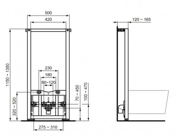 Ideal Standard, Prosys bid szerelkeret, R016267