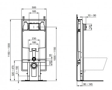 Ideal Standard, Prosys 80M szerelkeret WC tartllyal, R014367