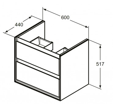 Ideal Standard, Connect Air frdszobabtor 2 fikos, fehr, E0818B2