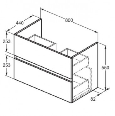 Ideal Standard, Eurovit+ frdszobabtor 2 fikos 80 cm, fnyes fehr, R0263WG