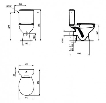 Vidima, monoblokkos WC lkvel s tartllyal, fehr, W835101