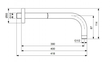 Ideal Standard, Idealrain fali zuhanykar 400 mm, rose, B9445RO
