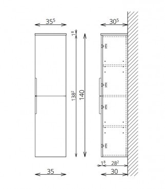 Frdszobabtor, tBoss, Quarto fali szekrny F140 2A