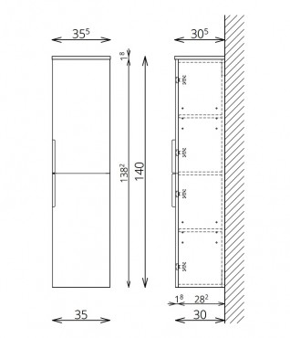 Frdszobabtor, tBoss, Carvea fali szekrny F140 2A