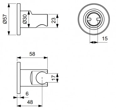 Ideal Standard, Idealrain fali kzizuhany tart, fekete, BC806XG