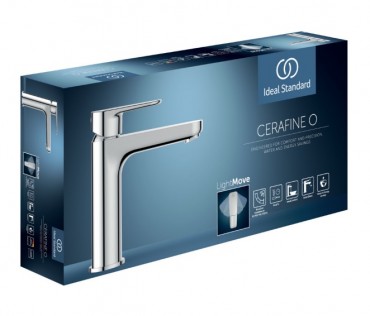 Ideal Standard, Cerafine H120 mosdcsaptelep click-clack leeresztvel, ezst, BD131SI