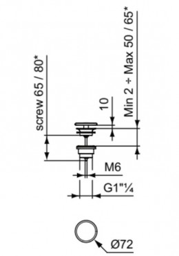 Ideal Standard, Ipalyss Click-Clack leereszt� ker�mia burkolattal, beton, E2114V9