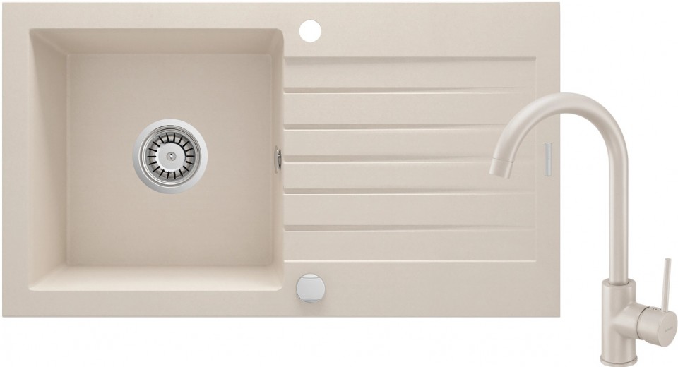 Deante, Zorba, gr�nit mosogat� csapteleppel, 1 medenc�s, b�zs sz�n 76*44*16 cm ZQZV5113 I.o.